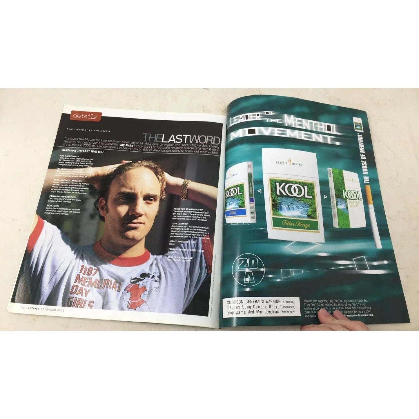 Details 2001 Magazine- Surviving the Slump- Ben Stiller Is Tired Of Being Funny details A+ Stuff