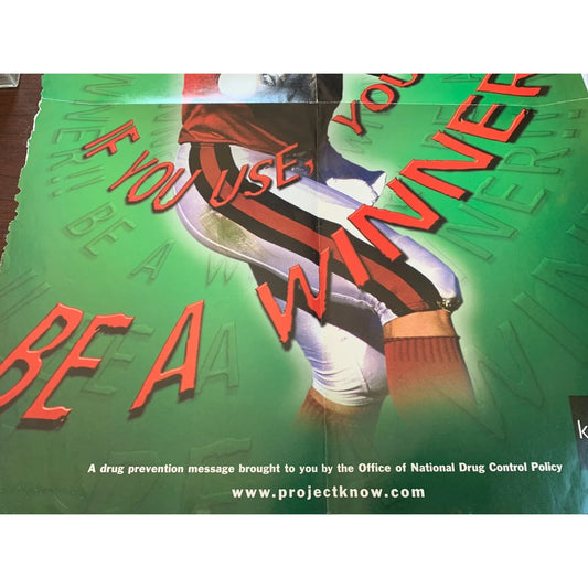 Vintage Poster with Lisa Leslie & Steve Young "If You Use, You Lose. Be A Winner" - A+ Stuff