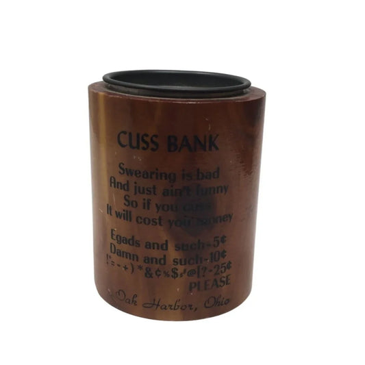 Vintage Cuss Bank Oak Harbor, Ohio Souvenir - 3'' tall - A+ Stuff
