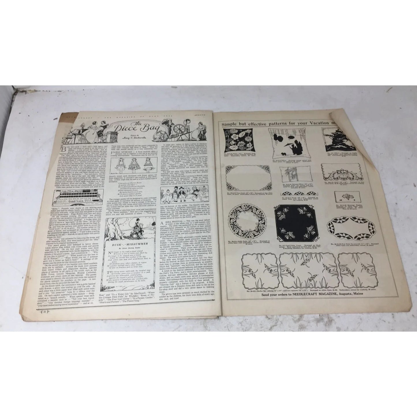 Vintage Collectible Needlecraft The Magazine Of Home Arts Aug. 1931 Needlecraft The Magazine Of Home Arts A+ Stuff