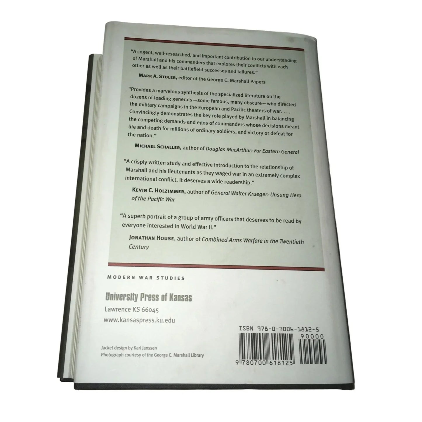 Marshall And His Generals U.S. Army Commanders in WW2 By Stephen Taaffee - A+ Stuff