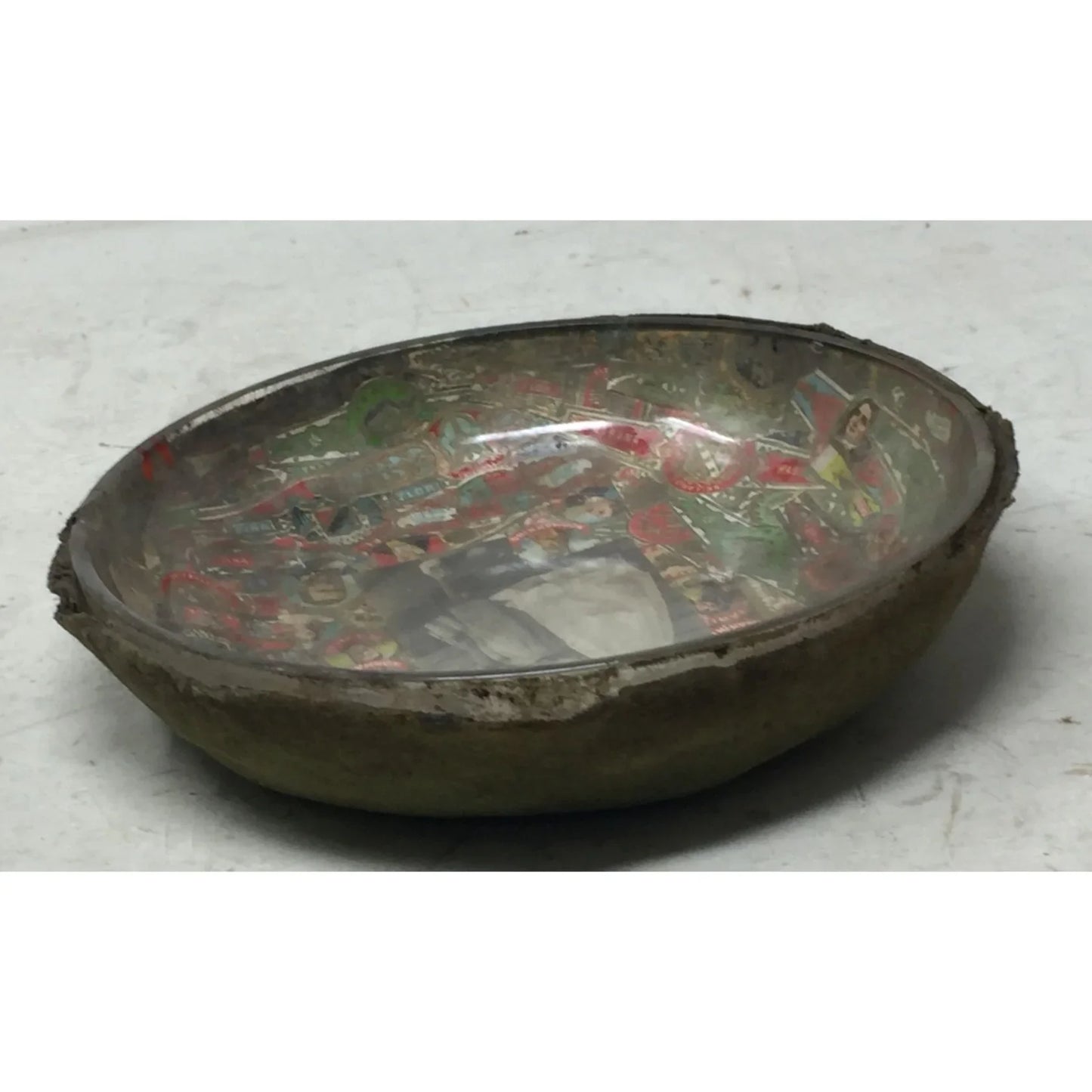 Antique Folk Art Bowl Made Out of Cigar Labels - A+ Stuff