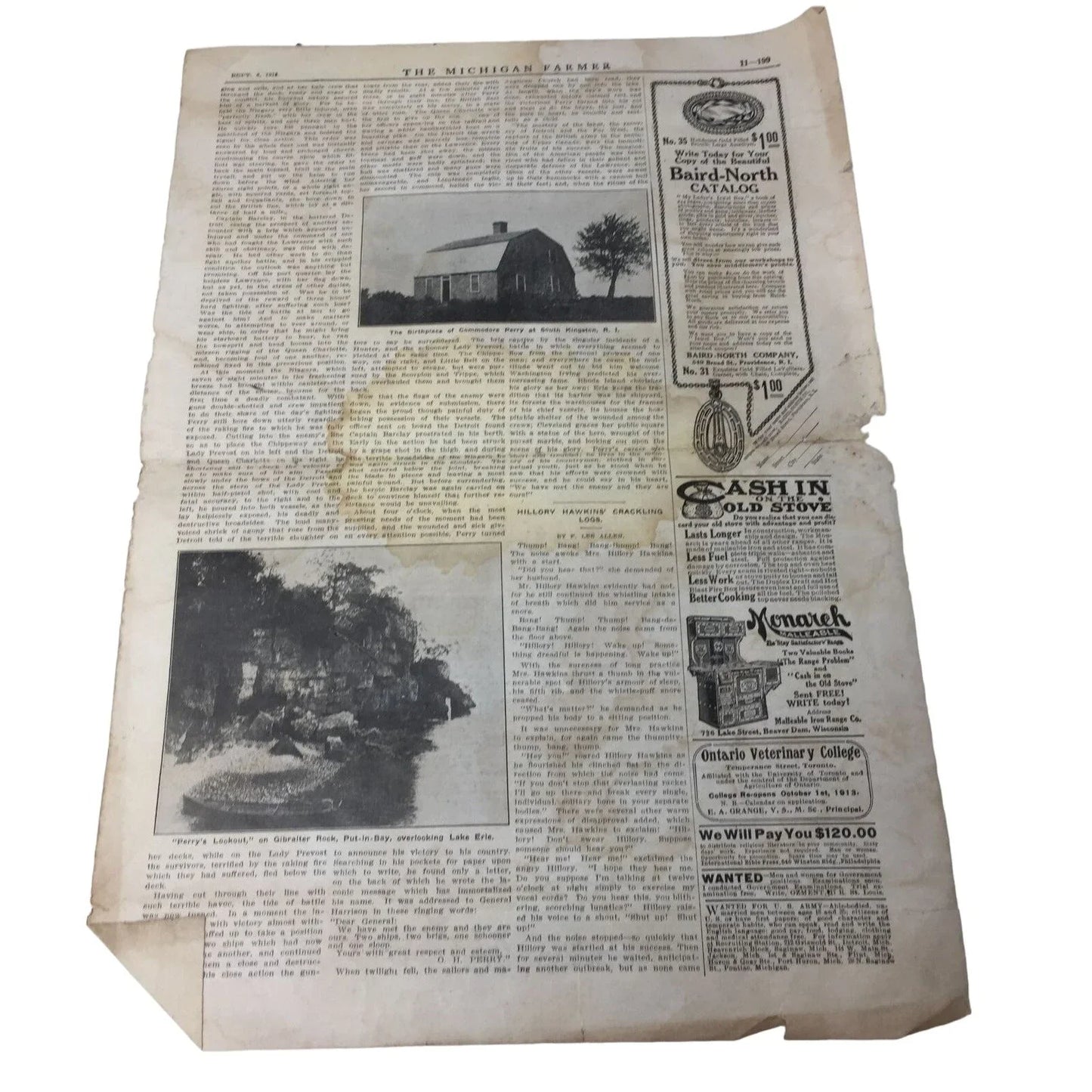 Vintage Sept. 6, 1918 Magazine Section- Michigan Farmer- Collectible Newspaper A+ Stuff A+ Stuff