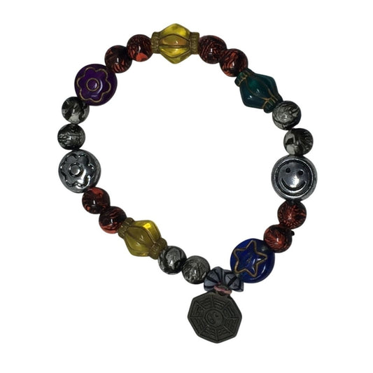 Women's Beaded Bracelet with Assorted Colorful Beads/Charms