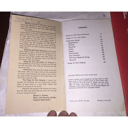 Vintage Girl Scout Pocket Songbook, Promenade All, and Chansons de Norte Chalet Pamphlets - A+ Stuff
