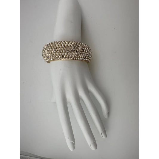 Wide Rhinestone Bangle Bracelet - A+ Stuff