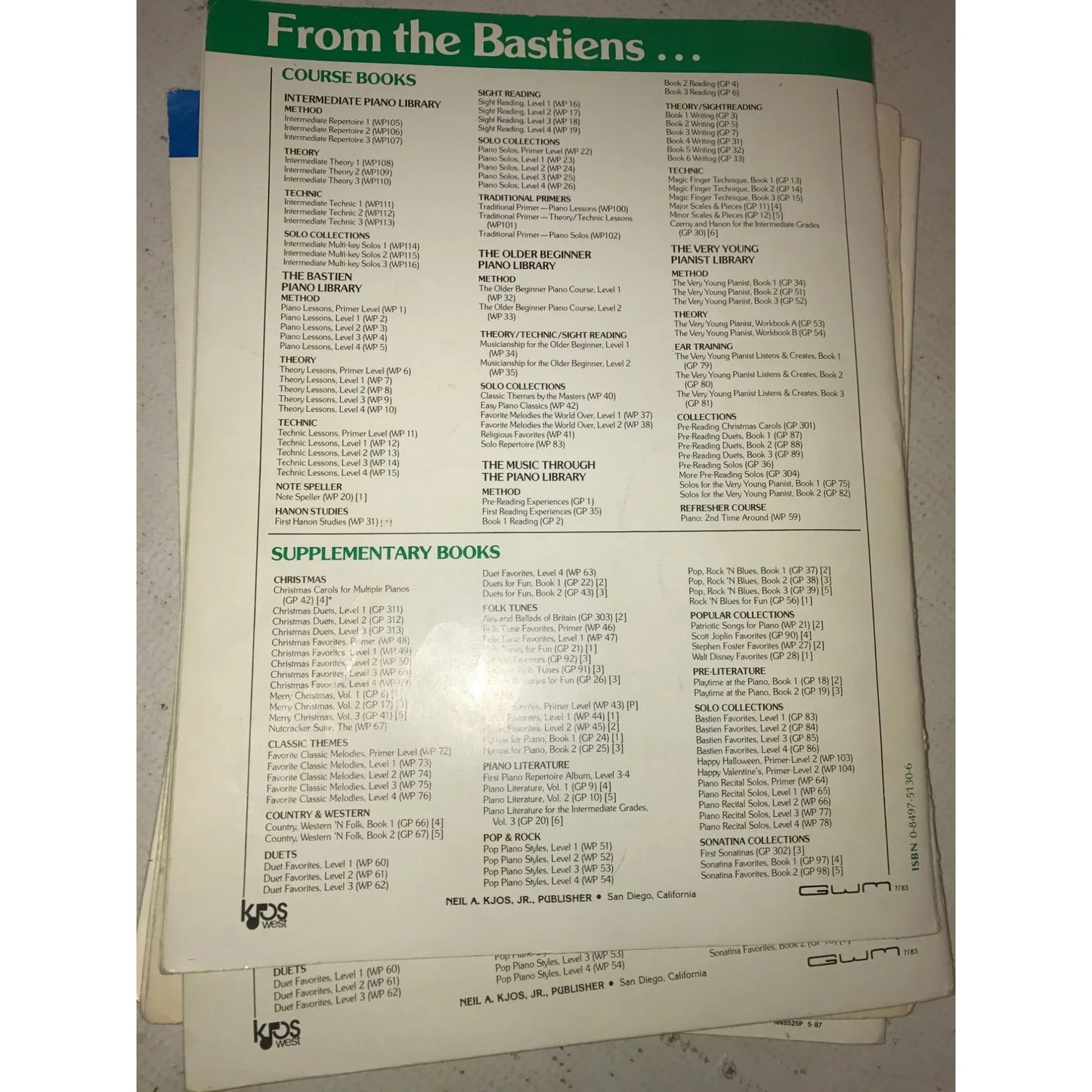 The Bastien Piano Library - level 1-4 - performance books- Vintage Sheet Music/Songbooks - A+ Stuff