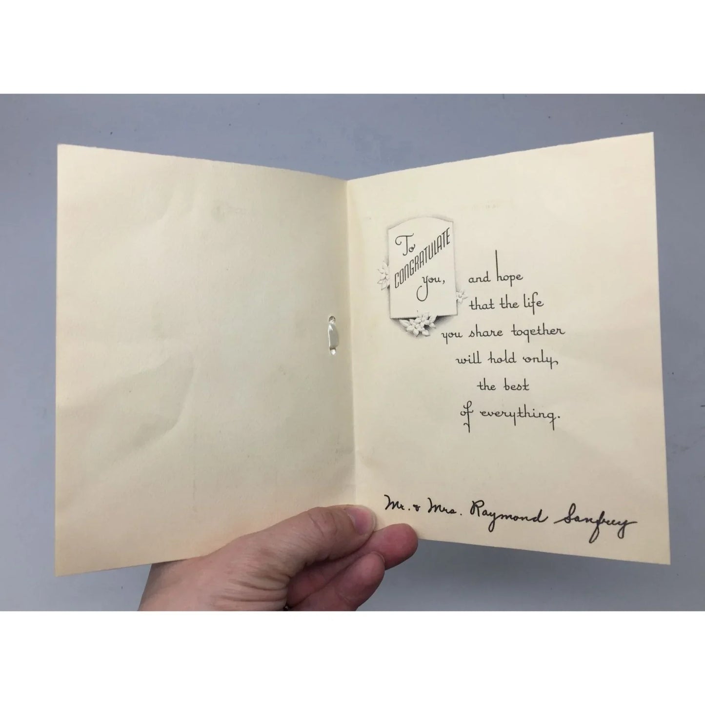 "Good Wishes for Your Wedding" Vintage Wedding Card with Handwriting inside - A+ Stuff