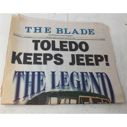 Lot of Vintage Newspapers- The Blade July 29, 1997