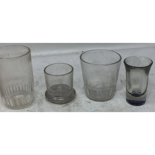 Set of 6 Random Assorted Clear Glass Shot Glasses/Cups - A+ Stuff