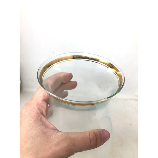 Vintage Hand Blown Hurricane Candle Lamp Chimney Shade with Gold Gilt Trim -- A+ Stuff hurricane candle lamp