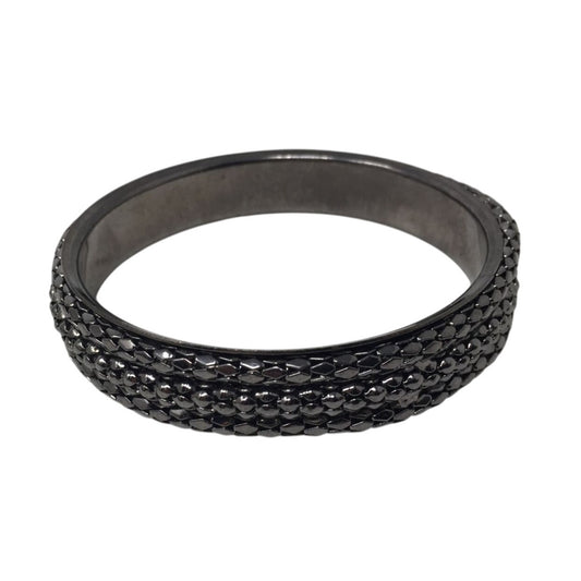 Women's Black/Silver Tone Gunmetal Mesh Chain Bangle Bracelet