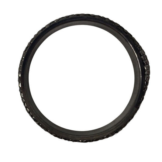 Women's Black/Silver Tone Gunmetal Mesh Chain Bangle Bracelet