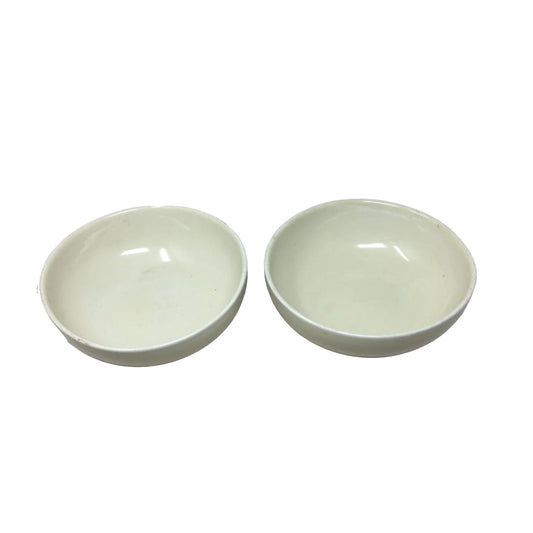 Pair of Large White/Cream Colored Bowls 9" - A+ Stuff