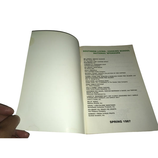 Vintage 1987 SOUTHERN LIVING COOKING SCHOOL Magazine Cookbook Recipes