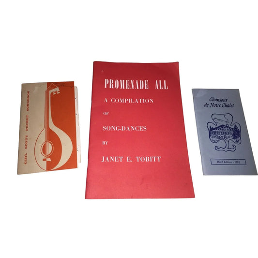 Vintage Girl Scout Pocket Songbook, Promenade All, and Chansons de Norte Chalet Pamphlets - A+ Stuff
