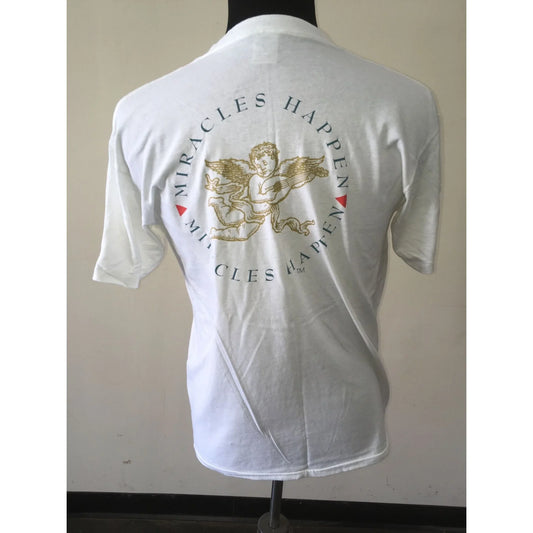 "Miracles Happen" Men's Cotton Tee Shirt size large - A+ Stuff