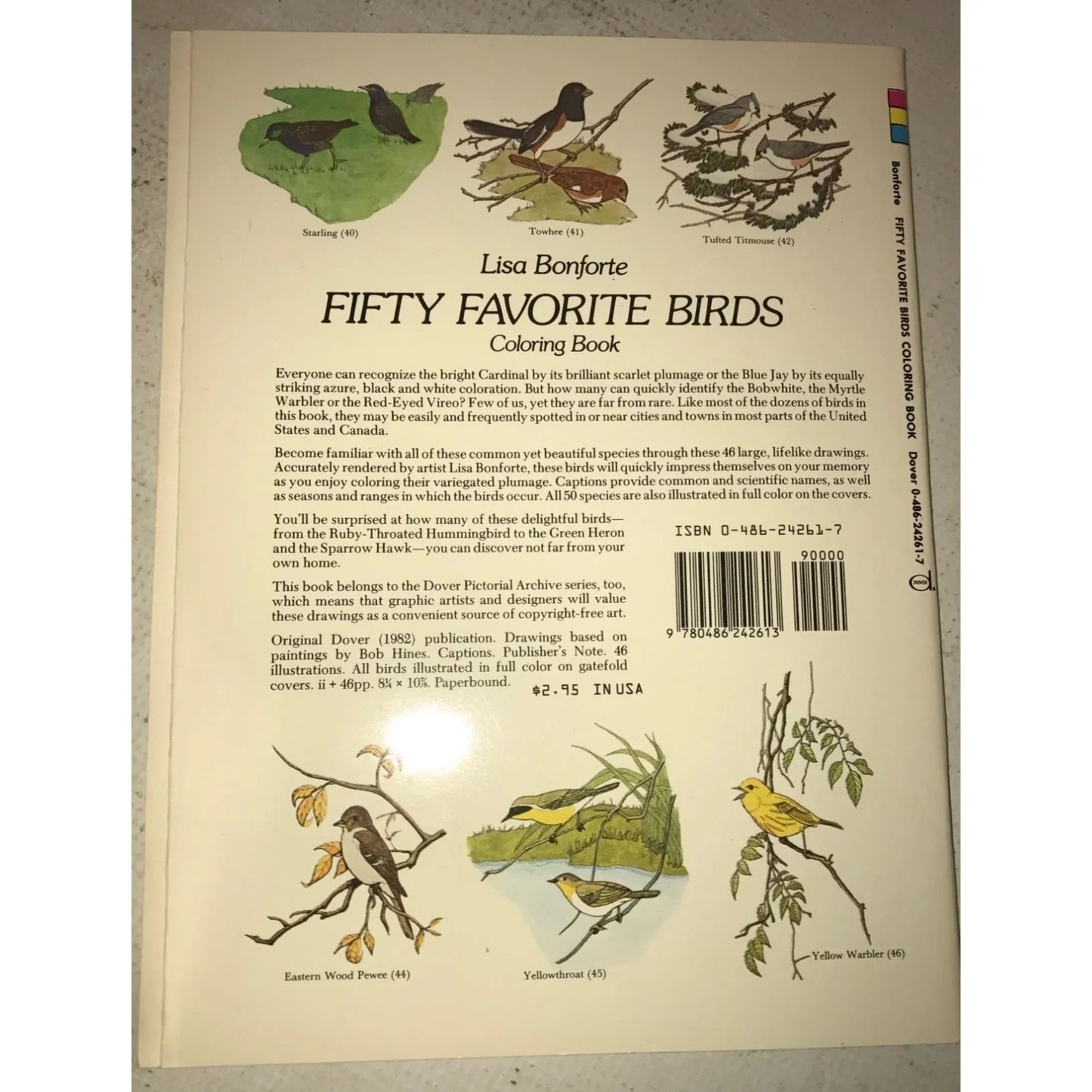 Lisa Bonforte Fifty Favorite Birds Dover Coloring Book - A+ Stuff