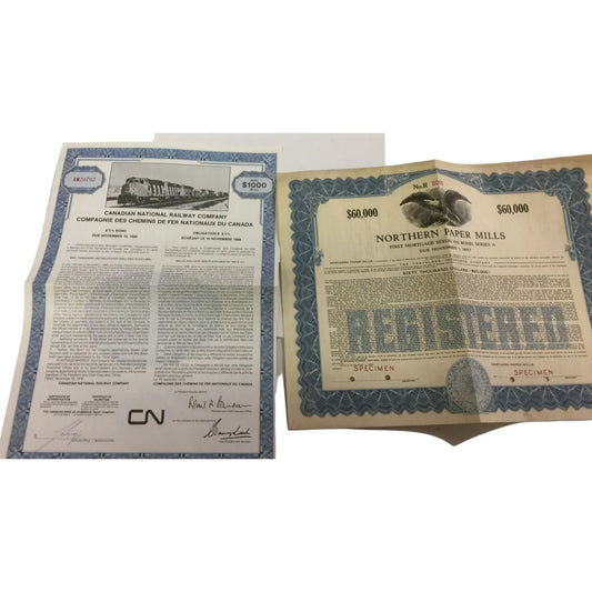 Vintage Northern Paper Mills Document & Canadian National Railway Co Document - A+ Stuff