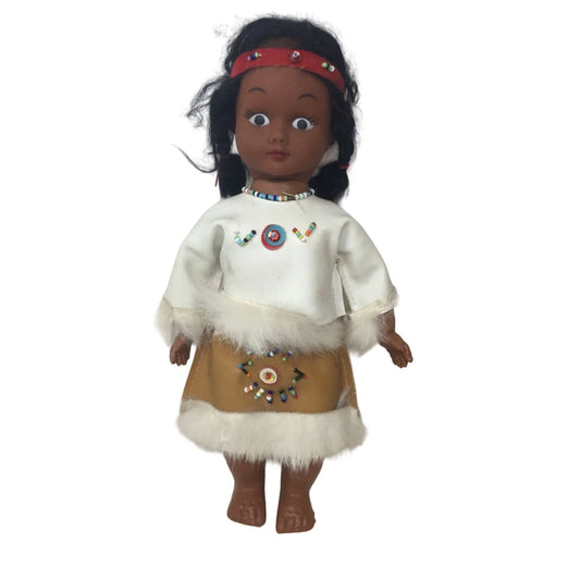 Native American Girl Doll (plastic) Vintage (1970s) Collectible Cultural Doll -- A+ Stuff Cultural Dolls