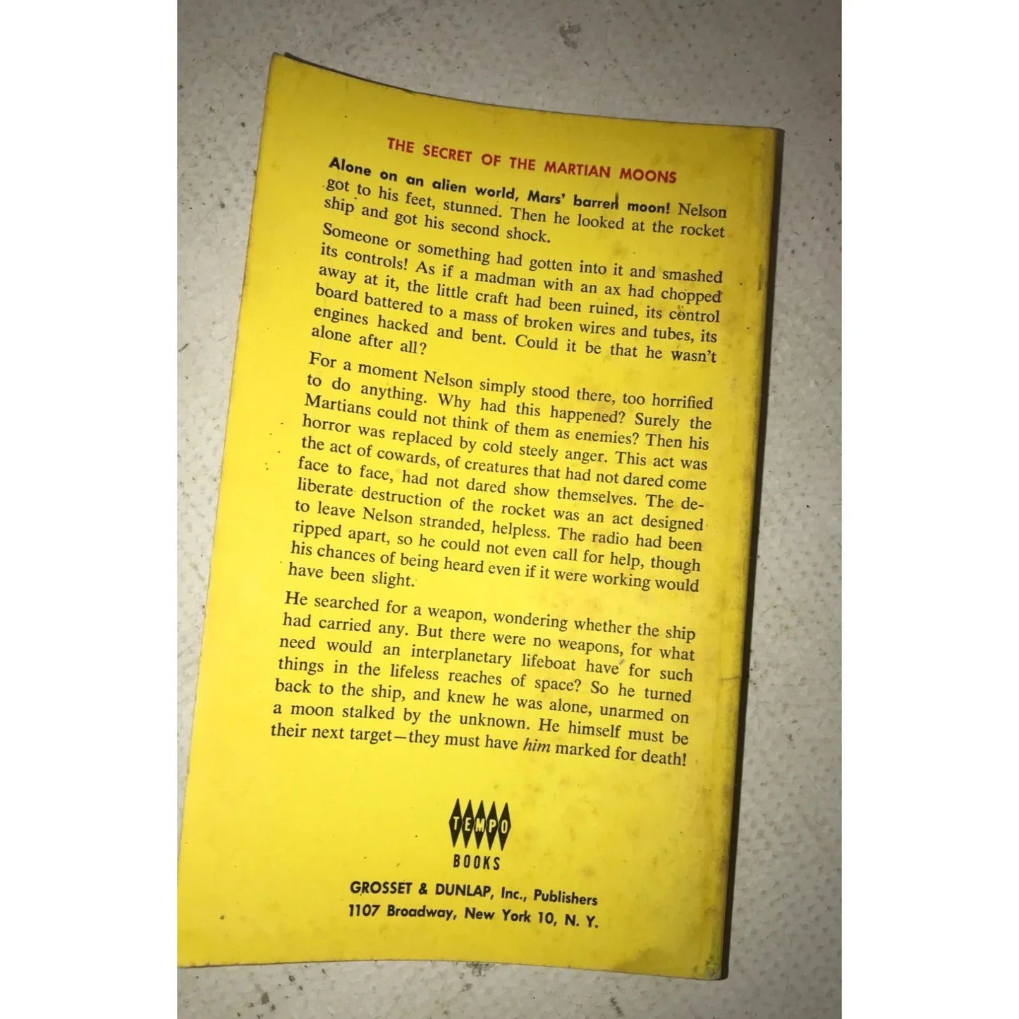 The Secret of The Martian Moons by Donald Wollheim Vintage Paperback Book - A+ Stuff
