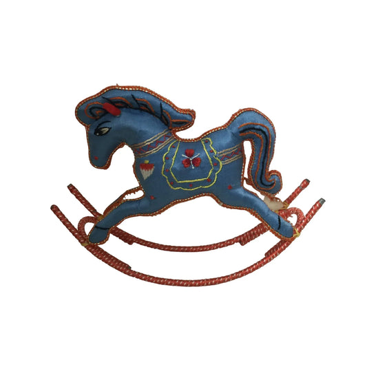 Vintage Christmas Embroidered Rocking Horse Figurine - A+ Stuff