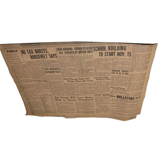 Vintage Toledo Blade Newspaper Mon. Sept. 30, 1935 "City Starts Probe of Fassett Bridge Collapse into River"