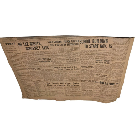 Vintage Toledo Blade Newspaper Mon. Sept. 30, 1935 "City Starts Probe of Fassett Bridge Collapse into River" toledo blade A+ Stuff