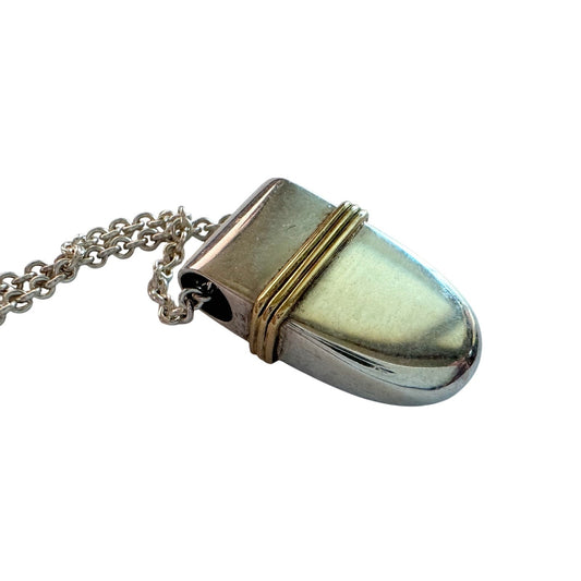 Tiffany & Co Unique Pendant - Sterling with 3 Gold Strands Wrapped Around