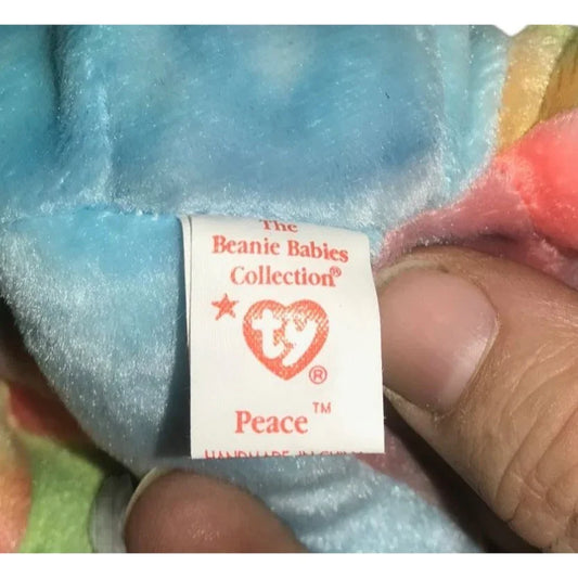 TY The Beanie Babies Collection Original "Peace" Feb. 1, 1996 Bear - A+ Stuff