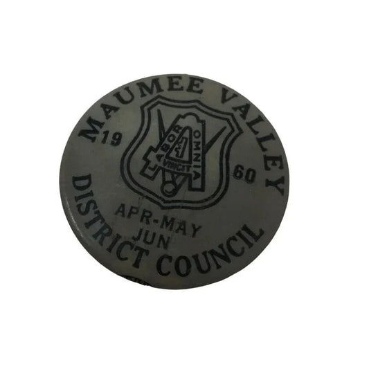 Collectible Maumee Valley District Council Apr-May June 1960 Pinback Button Pin A+ Stuff A+ Stuff