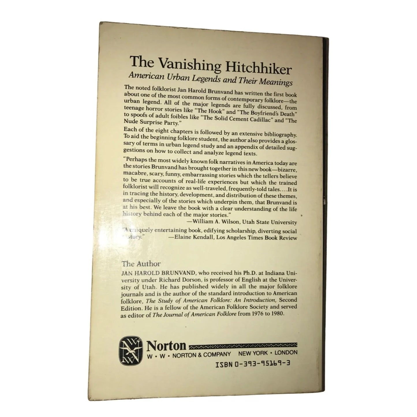 The Vanishing Hitchhiker by Jan Harold Brunvand Paperback Book - A+ Stuff