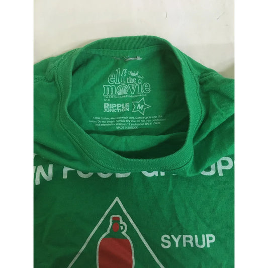The Elf Movie Christmas Elf's 4 Main Food Groups Green T-Shirt- Medium - A+ Stuff