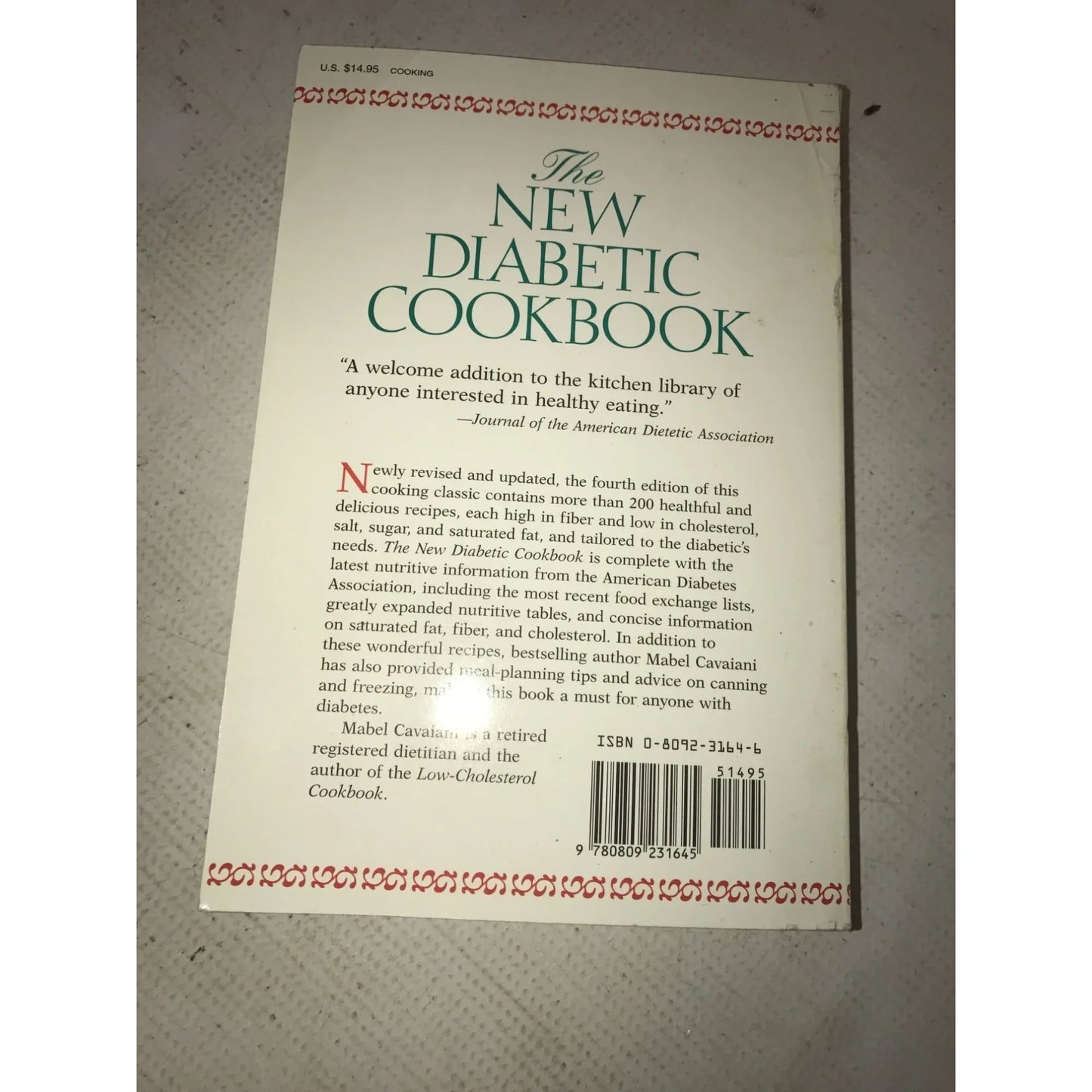 The New Diabetic Cookbook By Mabel Cavaiani Book - A+ Stuff