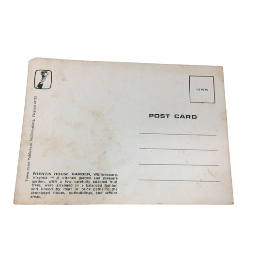 Williamsburg Virginia VA Prentis House Garden Walter H. Miller Photo Postcard A+ Stuff A+ Stuff