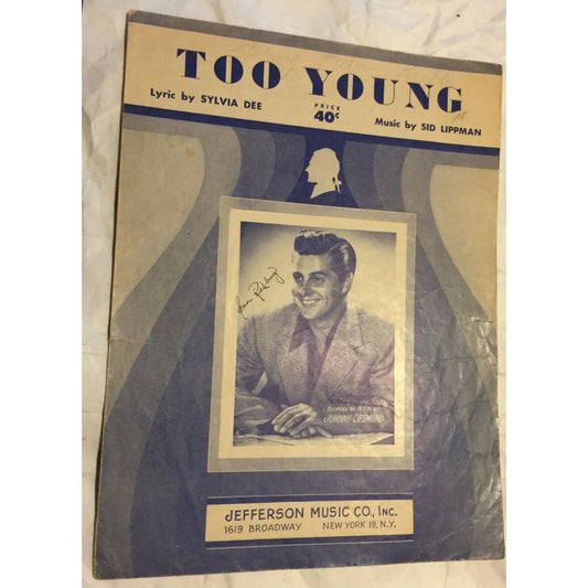Too Young by Sylvia Dee & Sid Lippman Jefferson Music Co Inc Vintage Sheet music - A+ Stuff