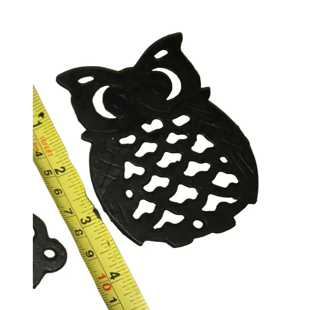 Vintage Black Metal Cast Iron Owl Trivet - A+ Stuff