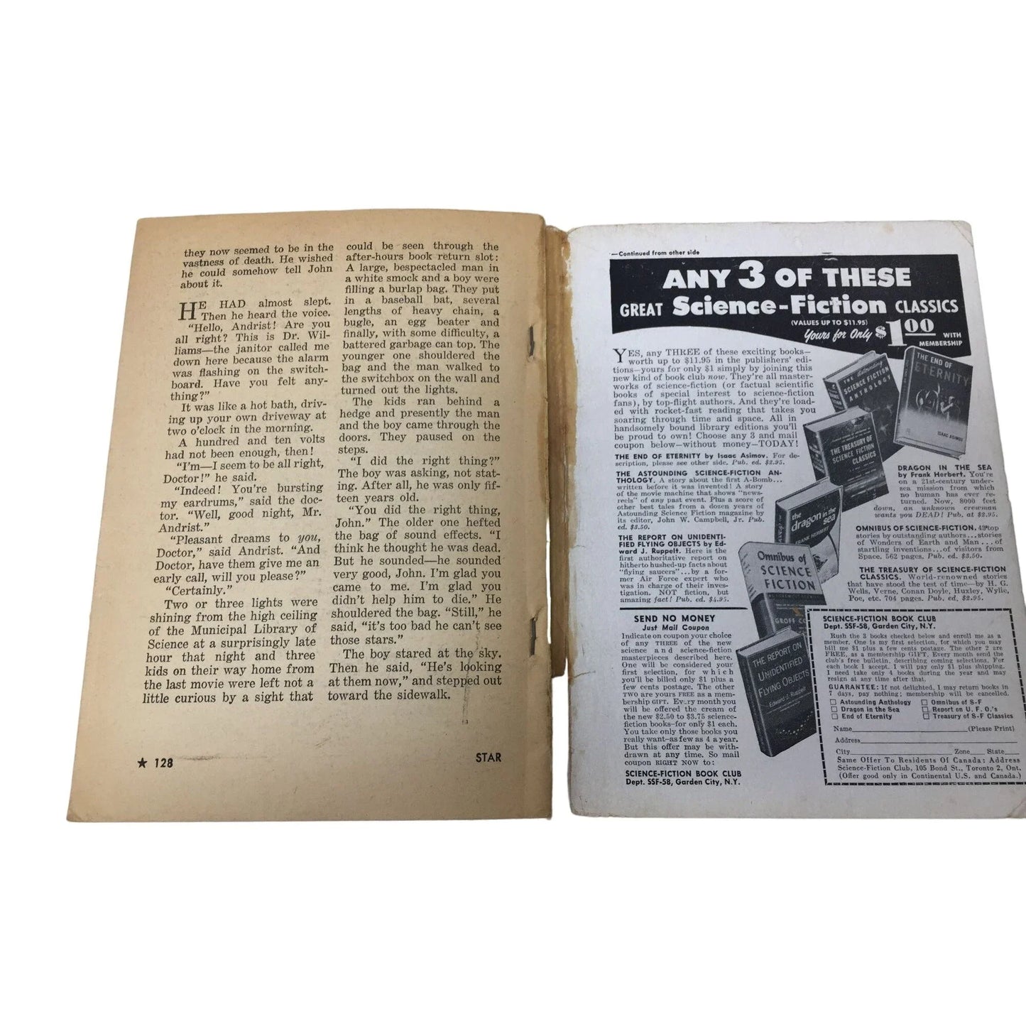 Vintage January 1958 Star Science Fiction Magazine edited by Frederik Pohl star A+ Stuff