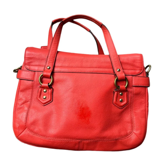 Coach Campbell Fiery Orange Leather 2 Way Satchel / Crossbody Bag - A+ Stuff