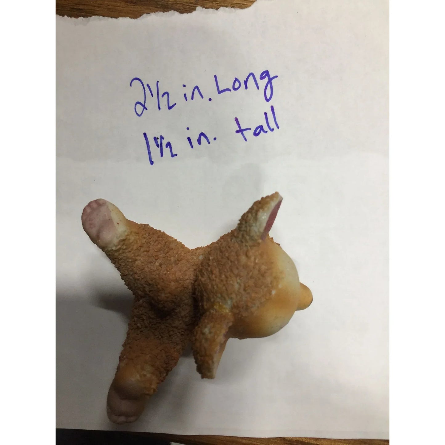 Vintage Brown Sugar Glaze Miniature Bear Cub Laying on Its Belly Figurine - A+ Stuff