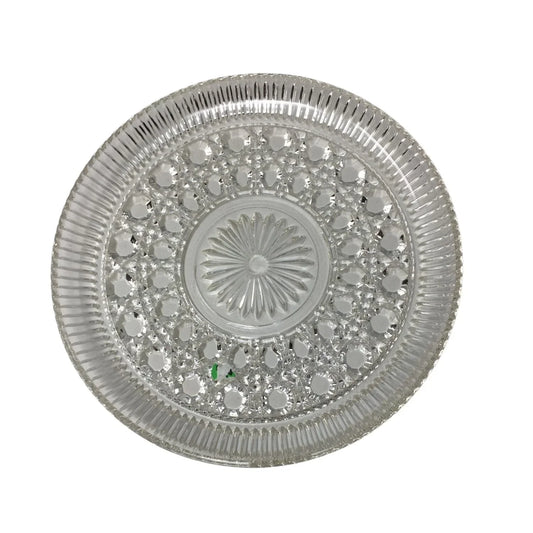 Vintage 11'' Pressed Glass Jewel Pattern Serving Plate - A+ Stuff