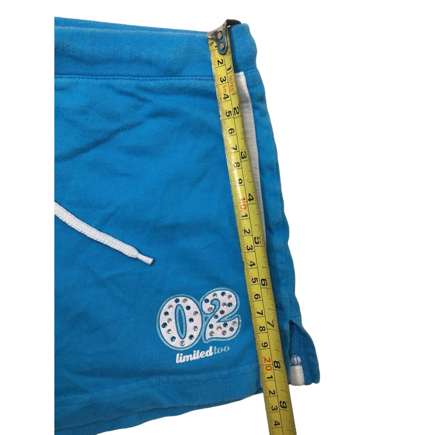Limited Too Girls Size 10 Blue & White Shorts with Numbers 02 On the Side of Them limited too A+ Stuff