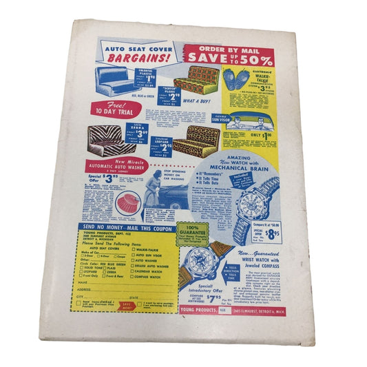 Vintage Collectible Famous Fantastic Mysteries "The Bat Flies Low" Oct. 1952 Magazine