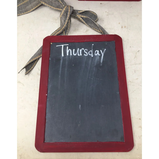 Set of 3 Wall Hanging Chalkboards With Red Wooden Perimeter - A+ Stuff