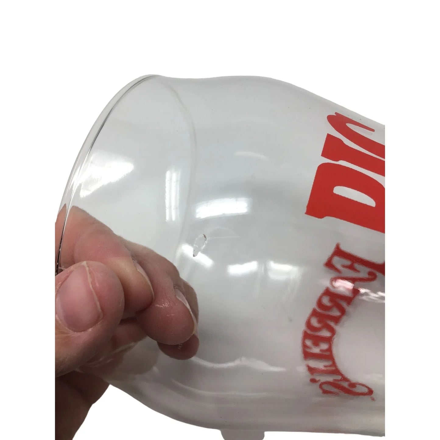 Farrell's Ice Cream Parlour Big Swig Drinking Glass (7" tall)- Small Chip in glass - A+ Stuff