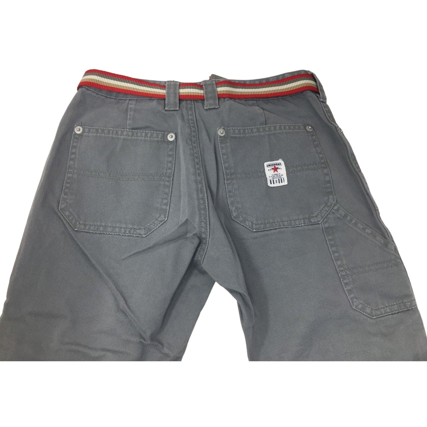 Gray Unionbay Pants Boy's Size 10 With Pockets and Red Belt unionbay A+ Stuff