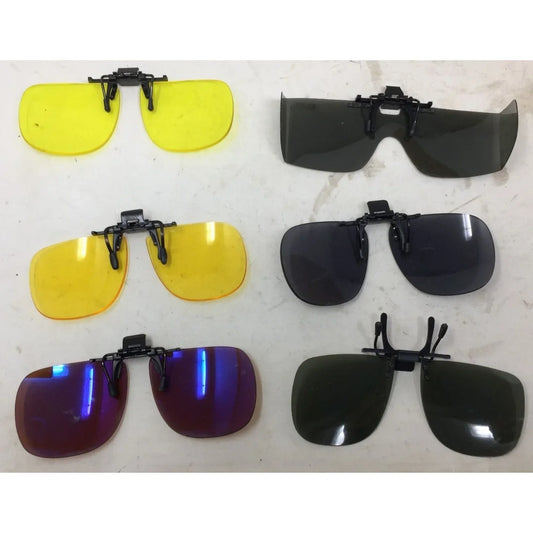 Clip On/Flip Up Sunglasses Lenses (6 Total) (3 Black/Gray, 2 Yellow, 1 Brown) A+ Stuff A+ Stuff