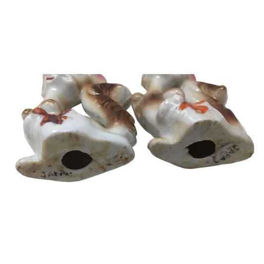 Vintage 1950s Pair of Hand Painted Ceramic Squirrel Figurines A+ Stuff A+ Stuff