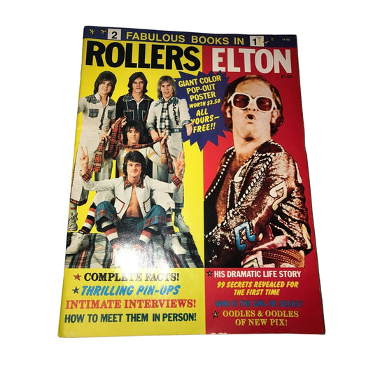 Vintage Magazine- Rollers Elton- Complete Facts! Thrilling Pin-Ups- Intimate Interviews! - A+ Stuff