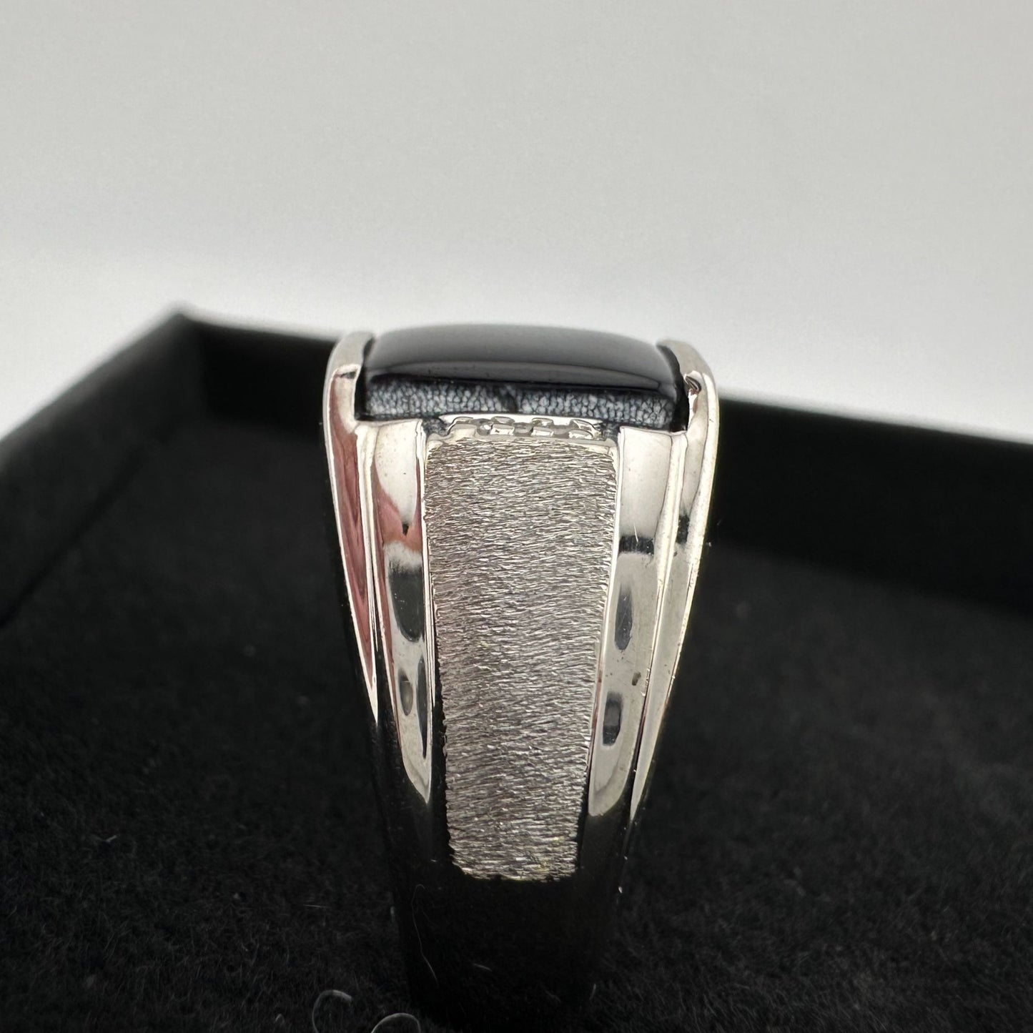 Elegant Men's Cat Eye and Diamond Ring - Sterling Silver Size 10 - Natural Gemstones